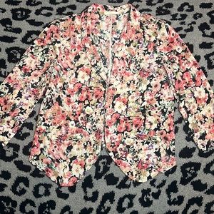 Lush pink floral blazer